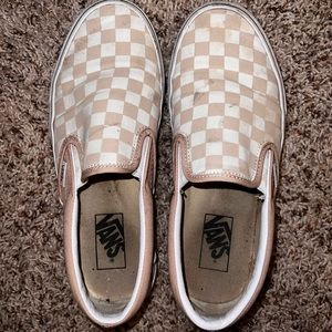 Vans pink checkered print shoes